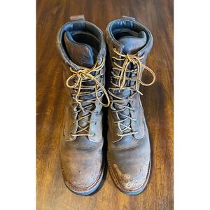 Red Wing 4420 Brown Leather Waterproof Work Boots Men's Size 9.5 D Vibram‎